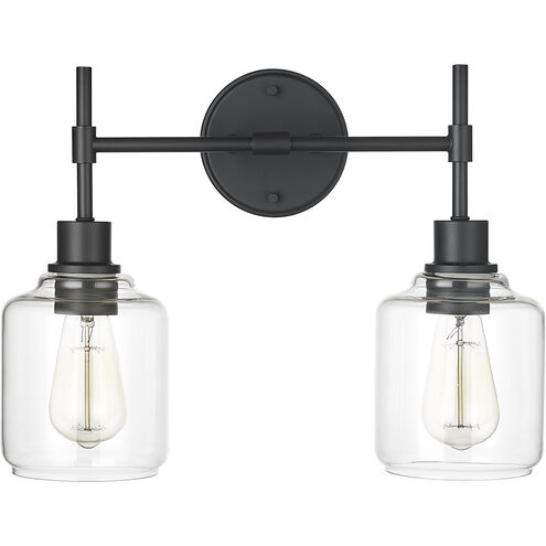 Asheville 2 Light 17.5 inch Matte Black Vanity Light Wall Light